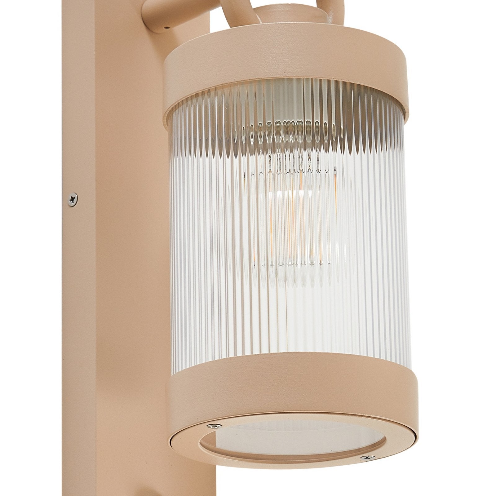 Lindby  Außenwandleuchte Lampe Sensor Yrene beige Riffle 20 cm - 4251911798104