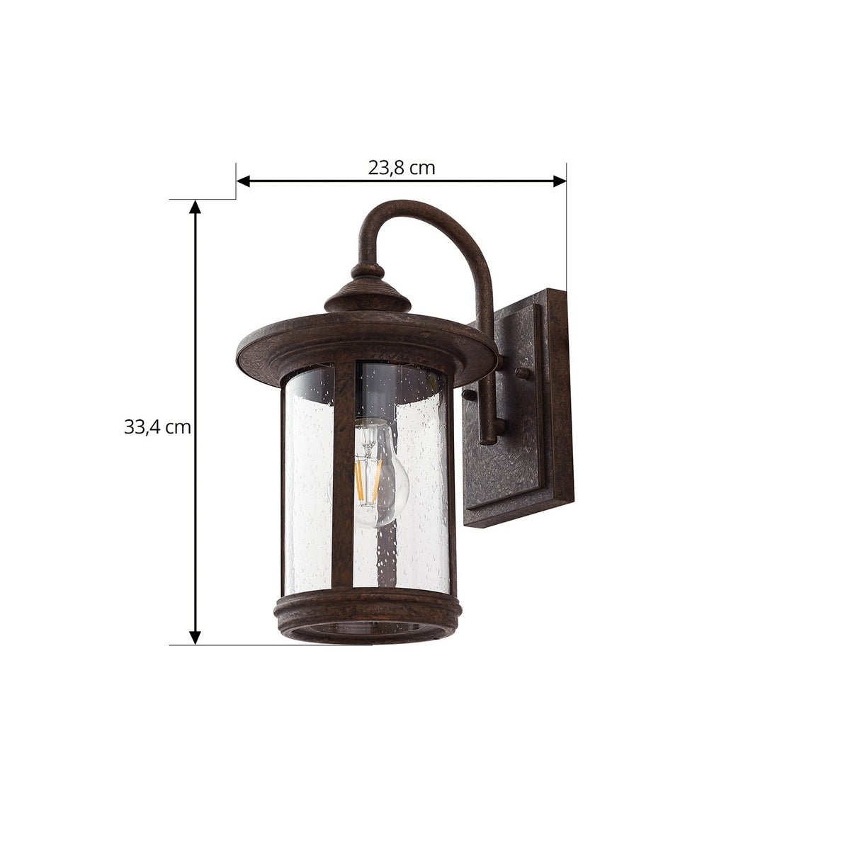 Lindby Außenwandleuchte Lampe Zayn Glas rostfarben IP23 Außenbeleuchtung - 4251911798982