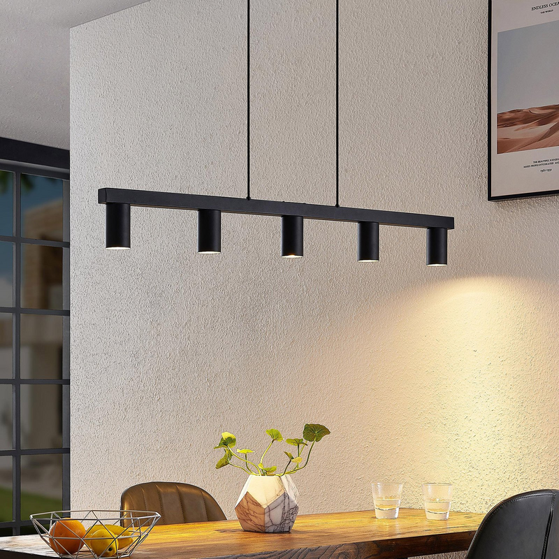 Lindby Baliko Hängeleuchte Deckenlampe Lampe Pendelleuchte 5-flmg GU10 schwarz - 4251911703764