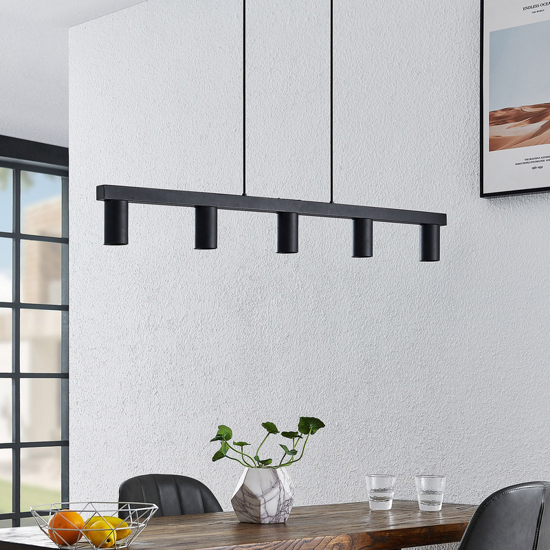 Lindby Baliko Hängeleuchte Deckenlampe Lampe Pendelleuchte 5-flmg GU10 schwarz - 4251911703764