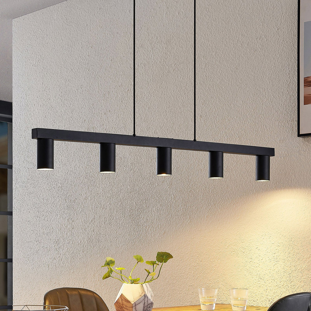 Lindby Baliko Hängeleuchte Deckenlampe Lampe Pendelleuchte 5-flmg GU10 black - 4251911703764