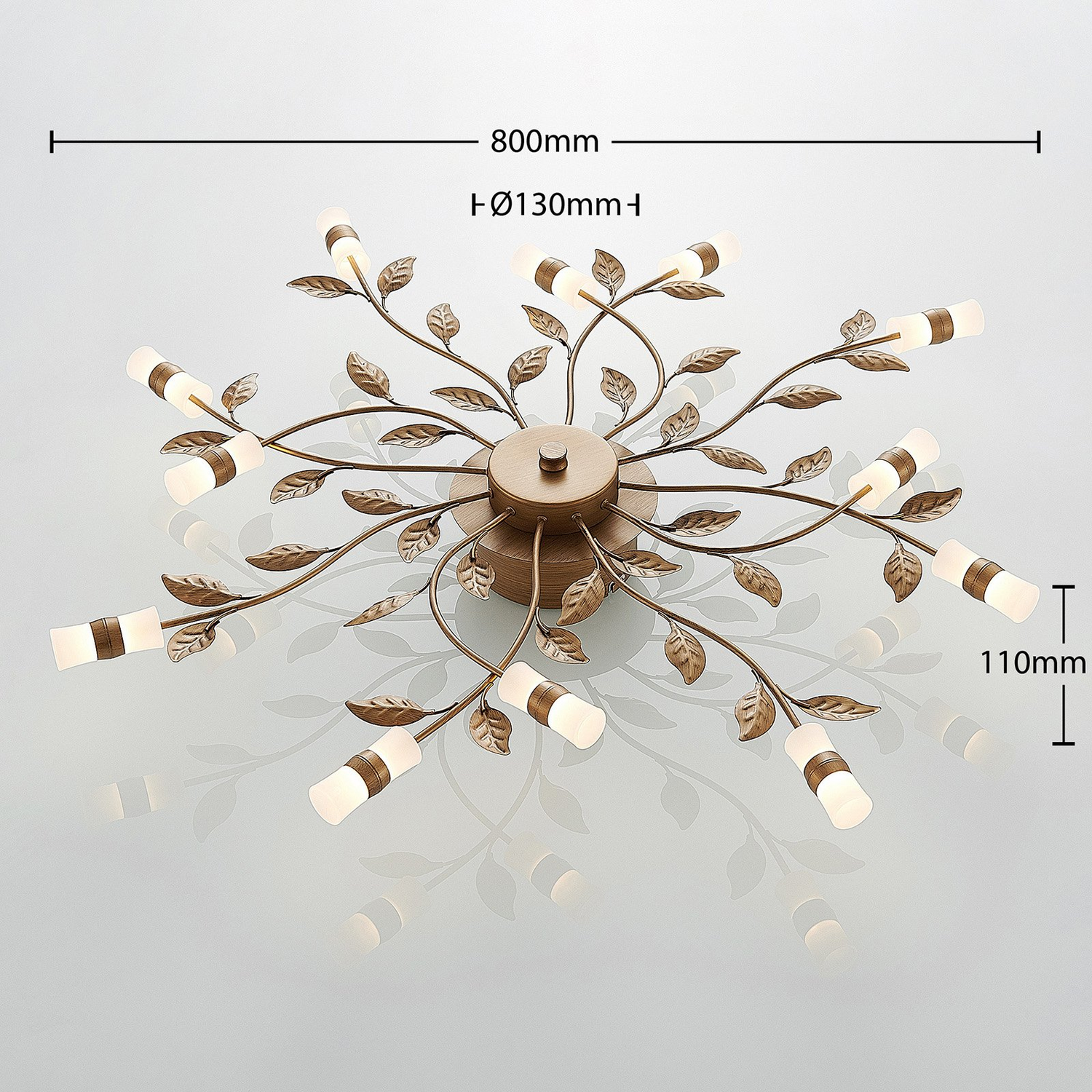 B-Ware Lindby Deckenleuchte Deckenlampe Led Bentas Bronze Metall Blattdekor Rustikal570