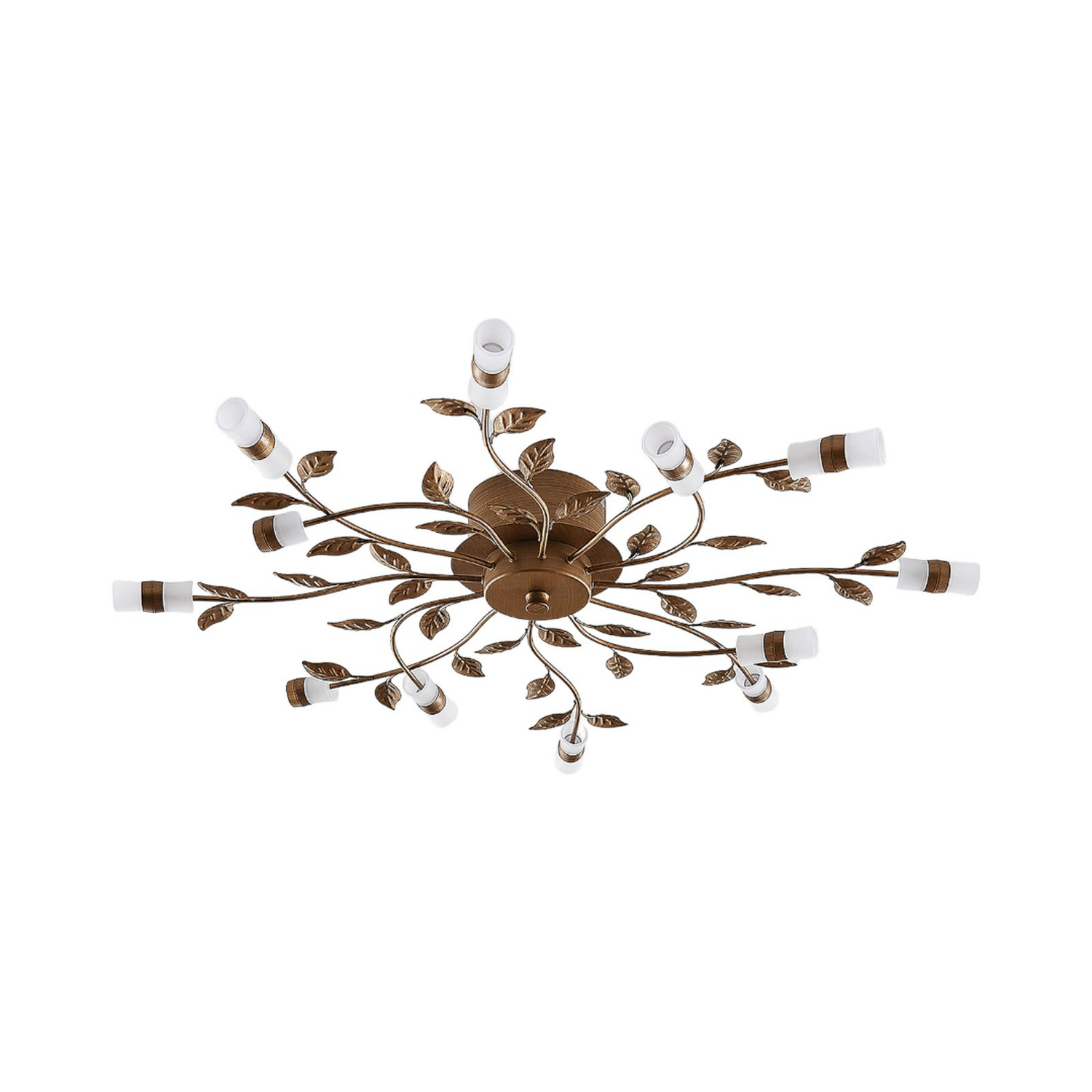 B-Ware Lindby Deckenleuchte Deckenlampe Led Bentas Bronze Metall Blattdekor Rustikal570