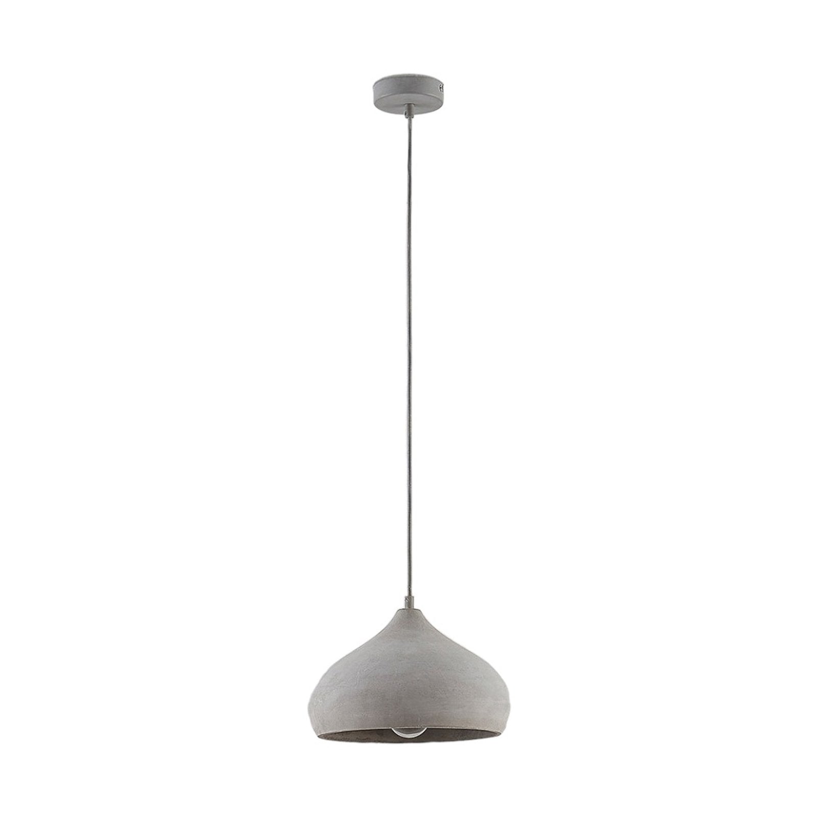 Lindby Beton-Pendelleuchte Morton Pendelleuchte Lampe Leuchte E27 Ø 29 cm grau - 4251096547818