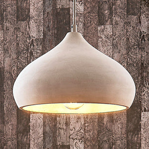 B-Ware Lindby Beton-Pendelleuchte Morton Pendelleuchte Lampe Leuchte E27 Ø 29 cm grau