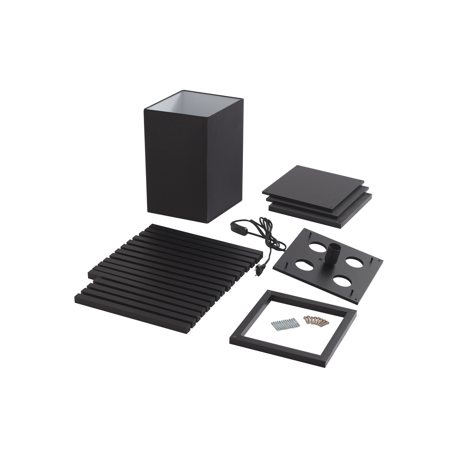 B-Ware Lindby Birta Stehleuchte Stehlampe Mit Ablage Leuchte Holz Schwarz E27 159 Cm - 4251911772807