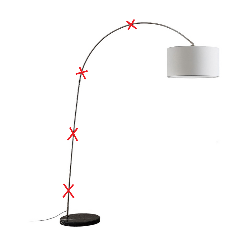 Lindby Belinda Bogenstehlampe Standleuchte Stoffleuchte E27 Siehe Text/Foto B-Ware - 4251096559026