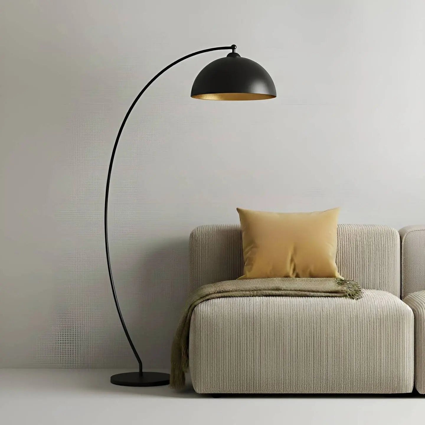 B-Ware Lindby Stehleuchte Bogenlampe Jonera Wohnzimmerlampe Metall Schwarz 2 Stück - 4251096529845