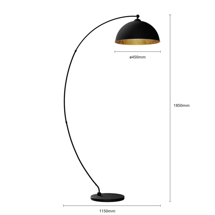 Lindby Gebogene Stehleuchte Jonera Schwarz Stehlampe Leselampe Siehe Text/Foto B-Ware - 4251096529845