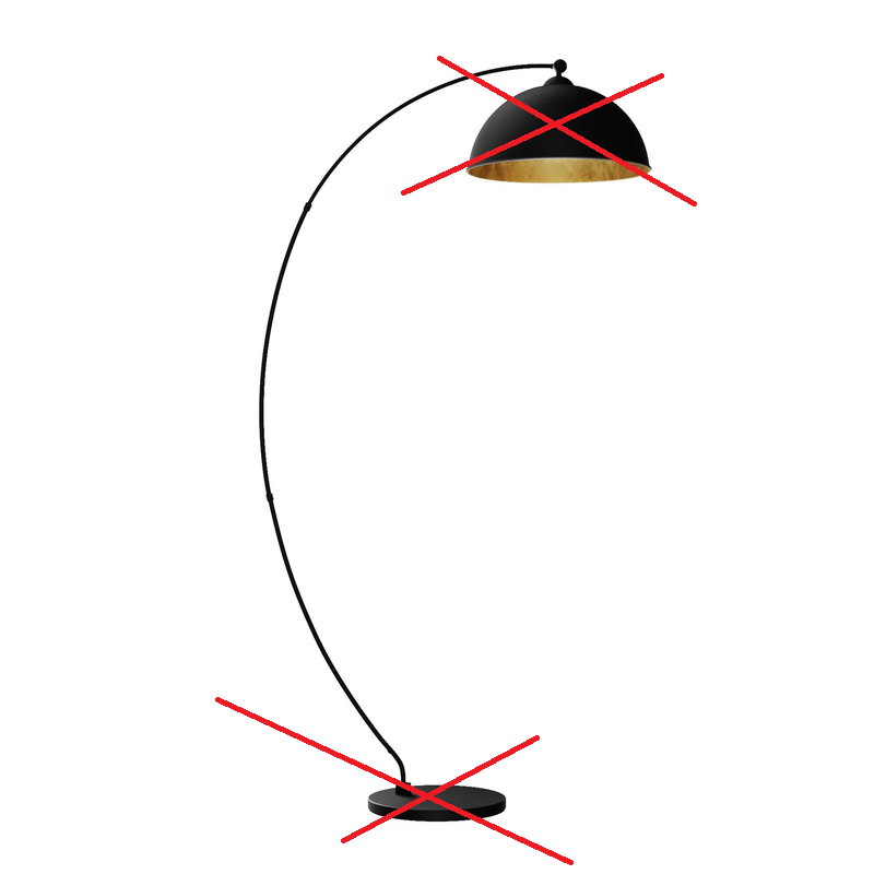 Lindby Gebogene Stehleuchte Jonera Schwarz Gold Standleuchte Siehe Text/Foto B-Ware - 4251096529845