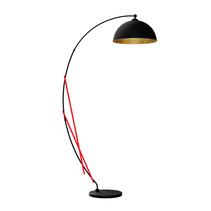 Lindby Gebogene Stehleuchte Jonera Schwarz Stehlampe Leselampe Siehe Text/Foto B-Ware - 4251096529845
