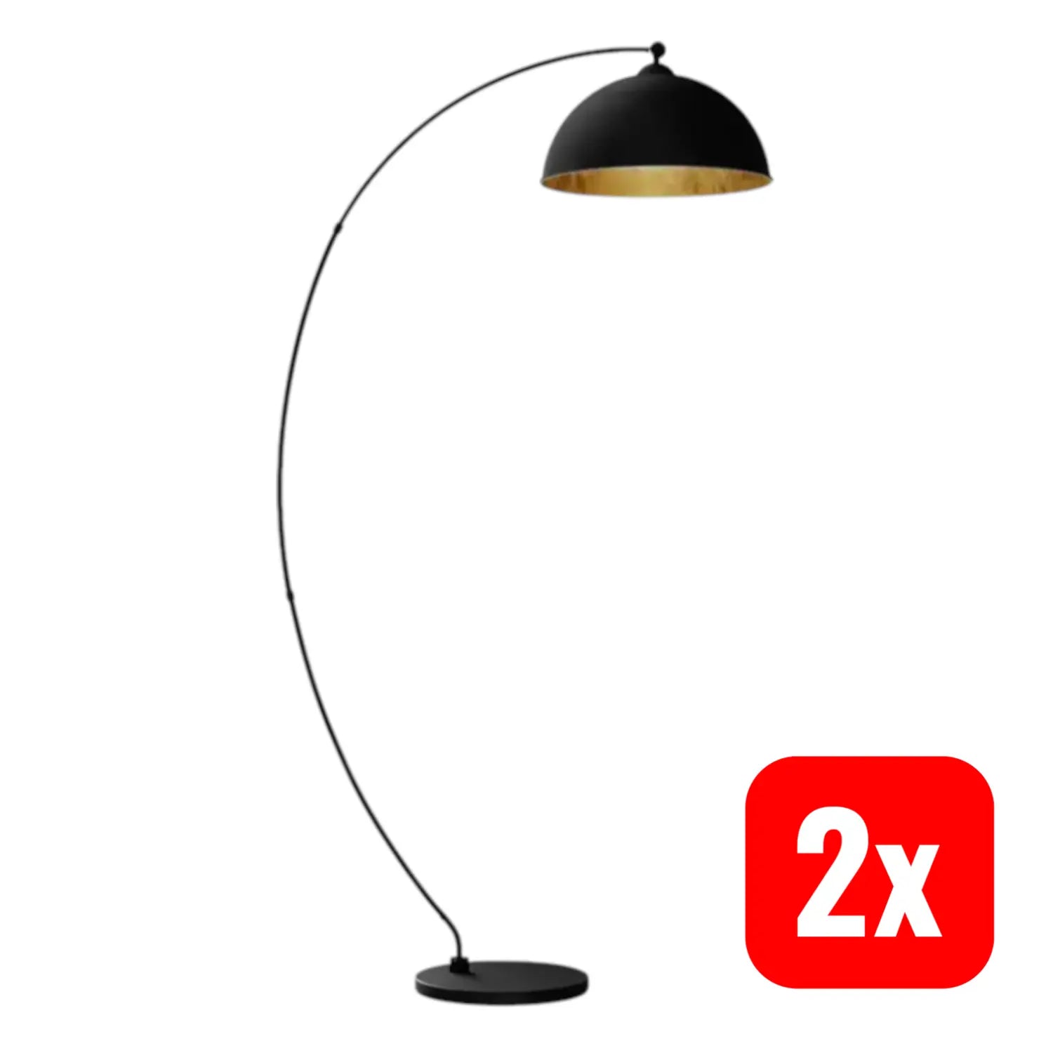 B-Ware Lindby Stehleuchte Bogenlampe Jonera Wohnzimmerlampe Metall Schwarz 2 Stück - 4251096529845