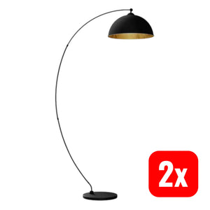 B-Ware Lindby Stehleuchte Bogenlampe Jonera Wohnzimmerlampe Metall Schwarz 2 Stück