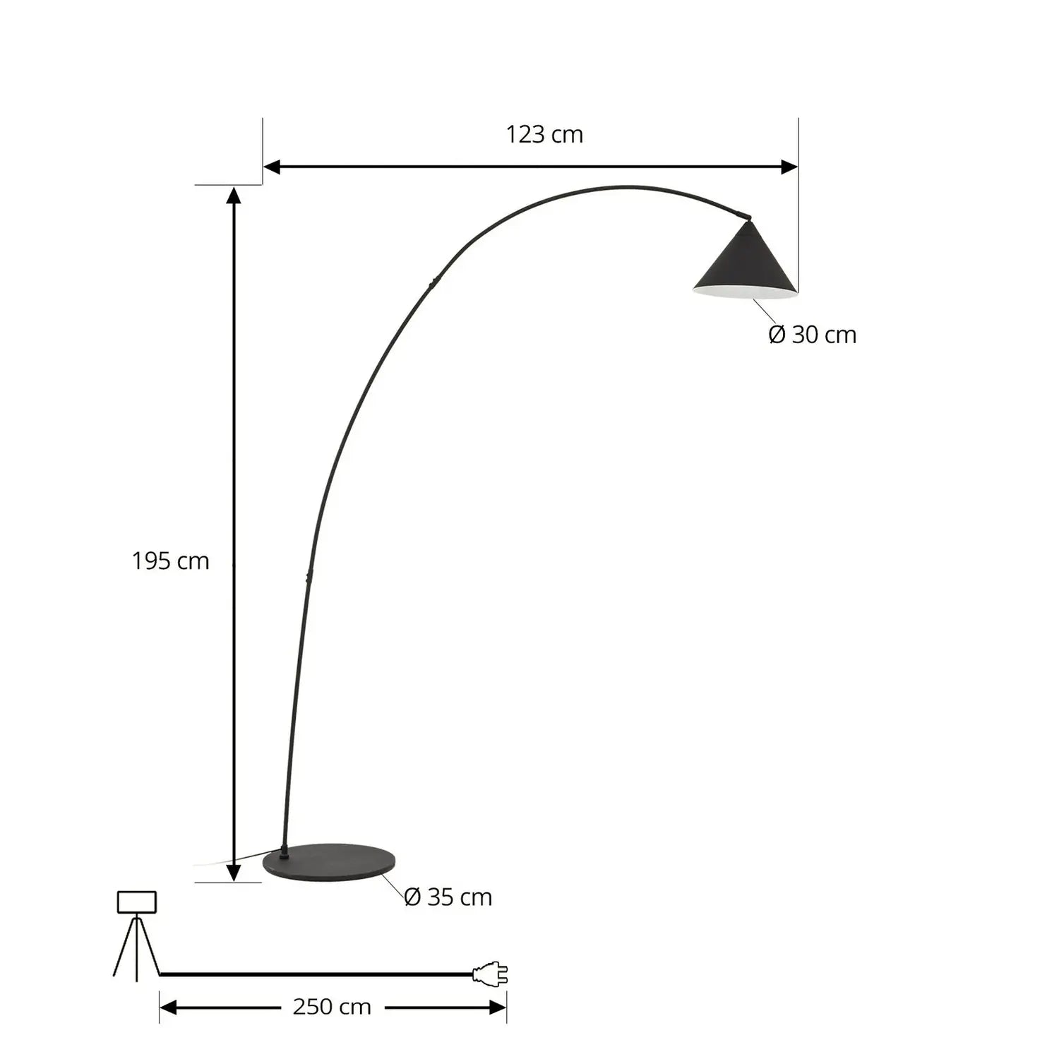 B-Ware Lindby Bogenlampe Stehlampe Triangolo Standleuchte Schwarz Metall E27 Höhe 195cm - 4255830902680