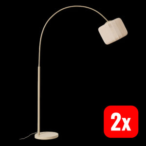 B-Ware Lindby Bogenleuchte Stehlampe Helin Beige Textil Höhe 198,5 Cm Leuchte 2 Stück