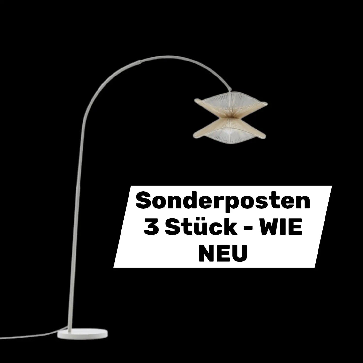 B-Ware Lindby Bogenleuchte Stehlampe Valdorin Beige Papier 195 Cm Ip20 Lampe 3 Stück - 4251911797015