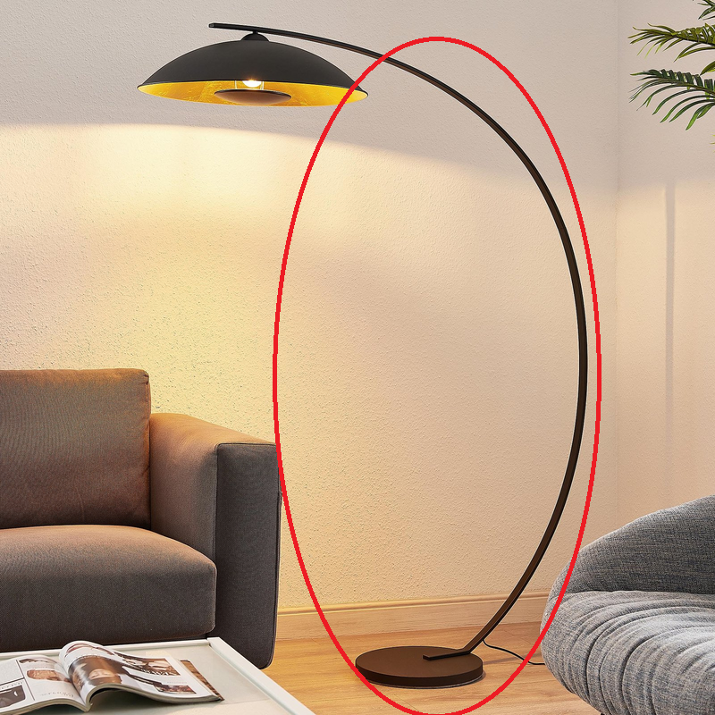 Lindby Bogenstehlampe Stehleuchte Emilienne schwarz goldfarben Wohnzimmer La574 - 4251096592771