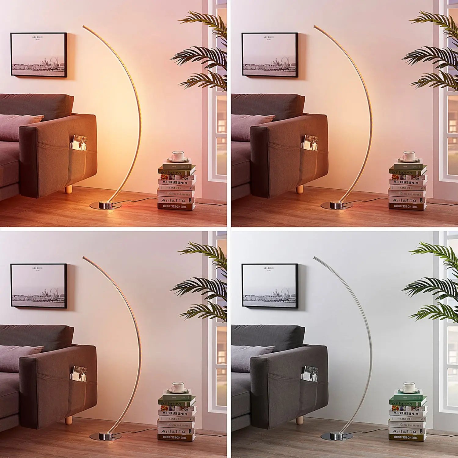 B-Ware Lindby Stehlampe Stehleuchte Rgb Led Chrom Weiß Satiniert Fernbedienung Dimm145