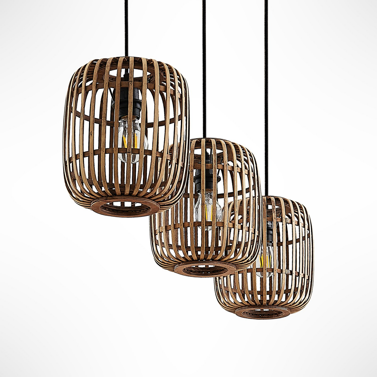 Suspension Lindby Canyana de qualité B, à trois lumières, E27, Na524