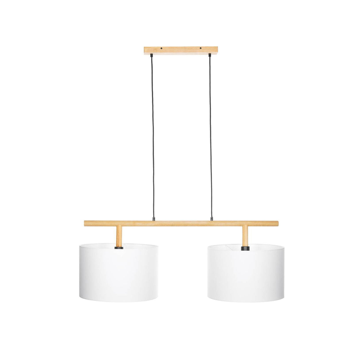 Lindby Chava Hängeleuchte Deckenlampe Lampe Leuchte zweiflammig E27 weiß holz895 - 4251911720105