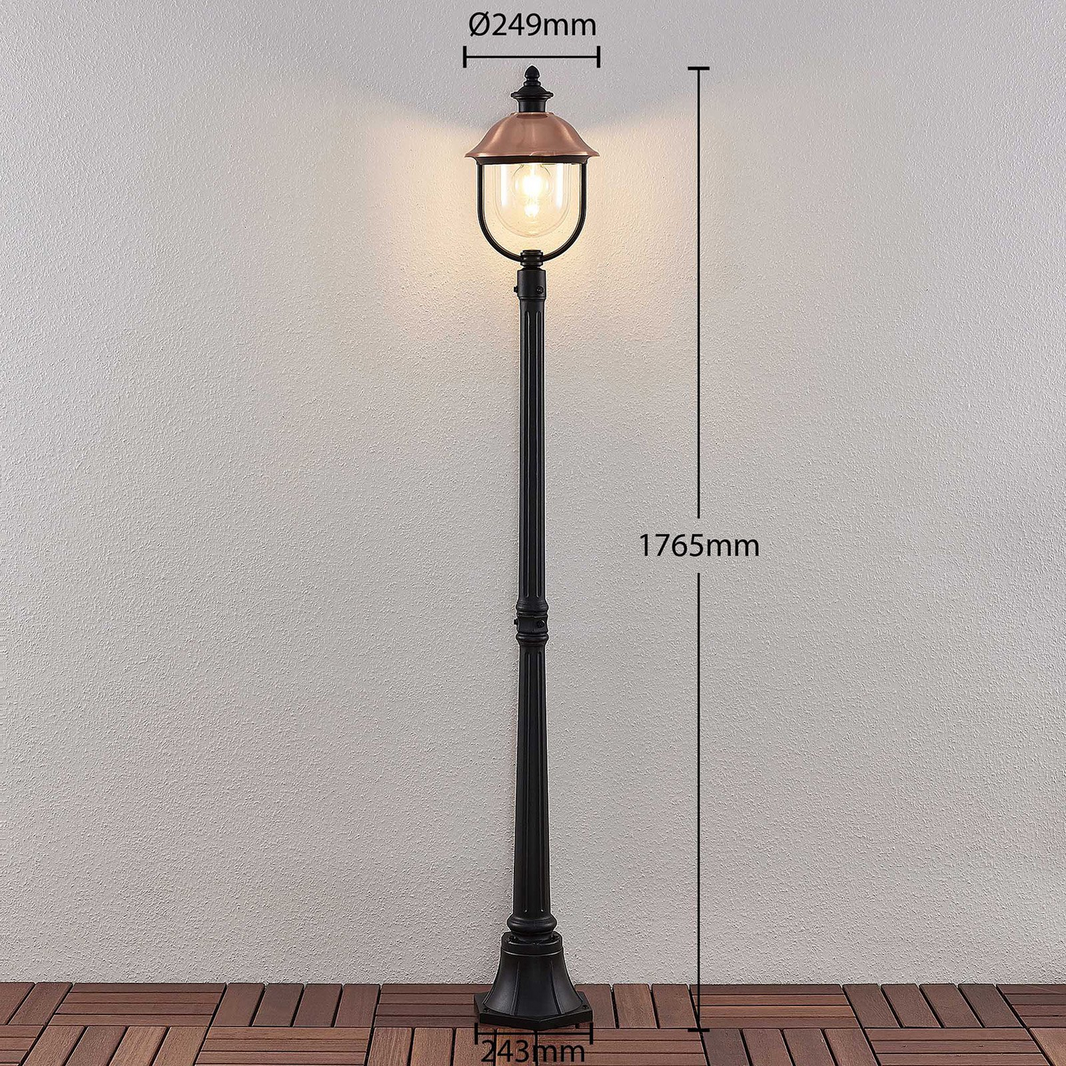 B-Ware Lindby Clint Mastleuchte Gartenlampe Gartenleuchte Wegeleuchte Lampe 1 Flam659