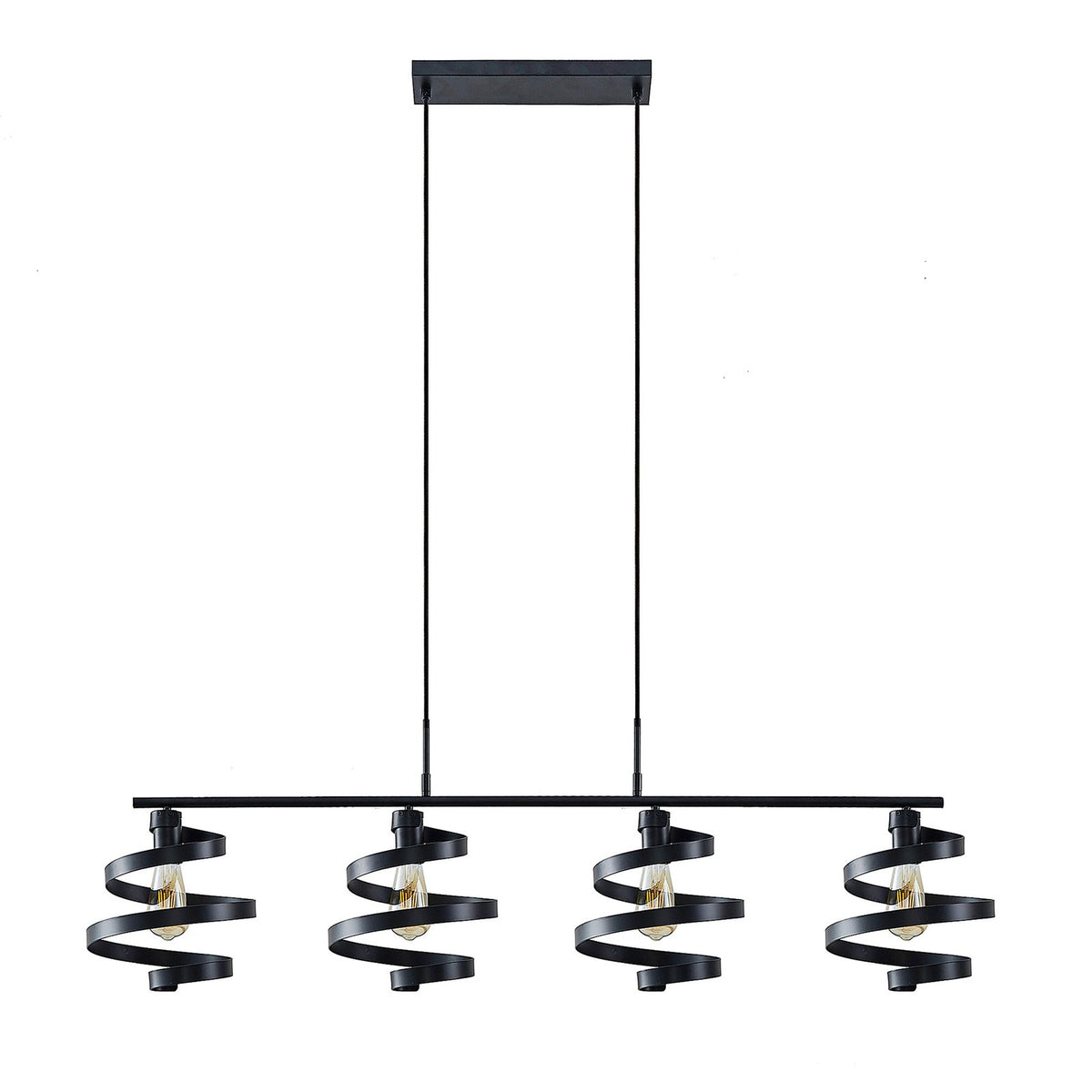 Lindby Colten Hängeleuchte Pendelleuchte Deckenlampe Lampe 4-flammig schwarz823 - 4251911730951