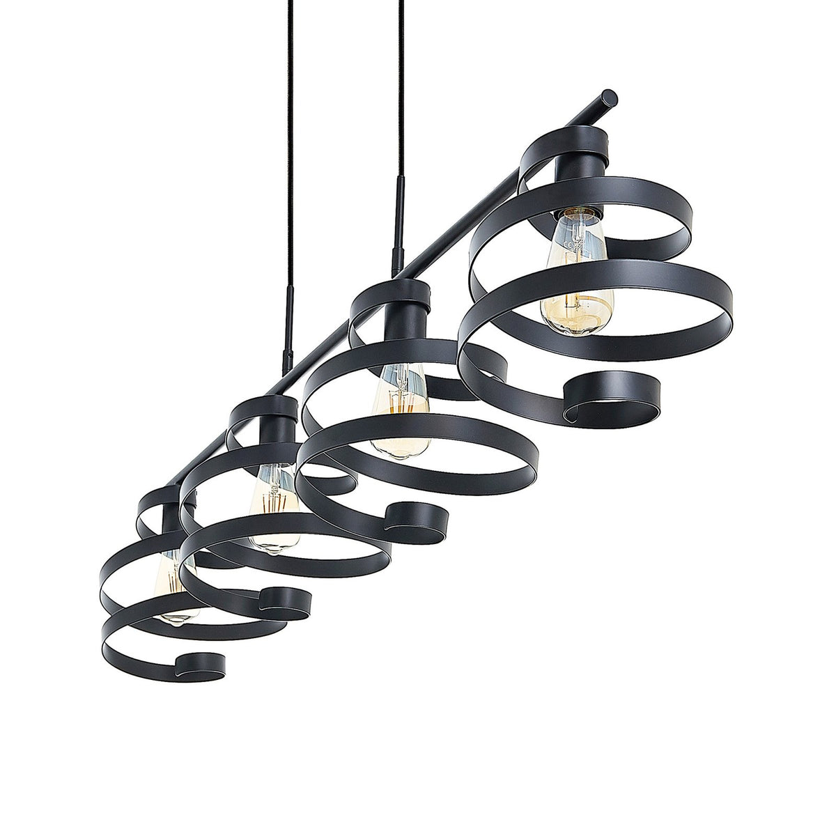 Lindby Colten Hängeleuchte Pendelleuchte Deckenlampe Lampe 4-flammig schwarz823 - 4251911730951