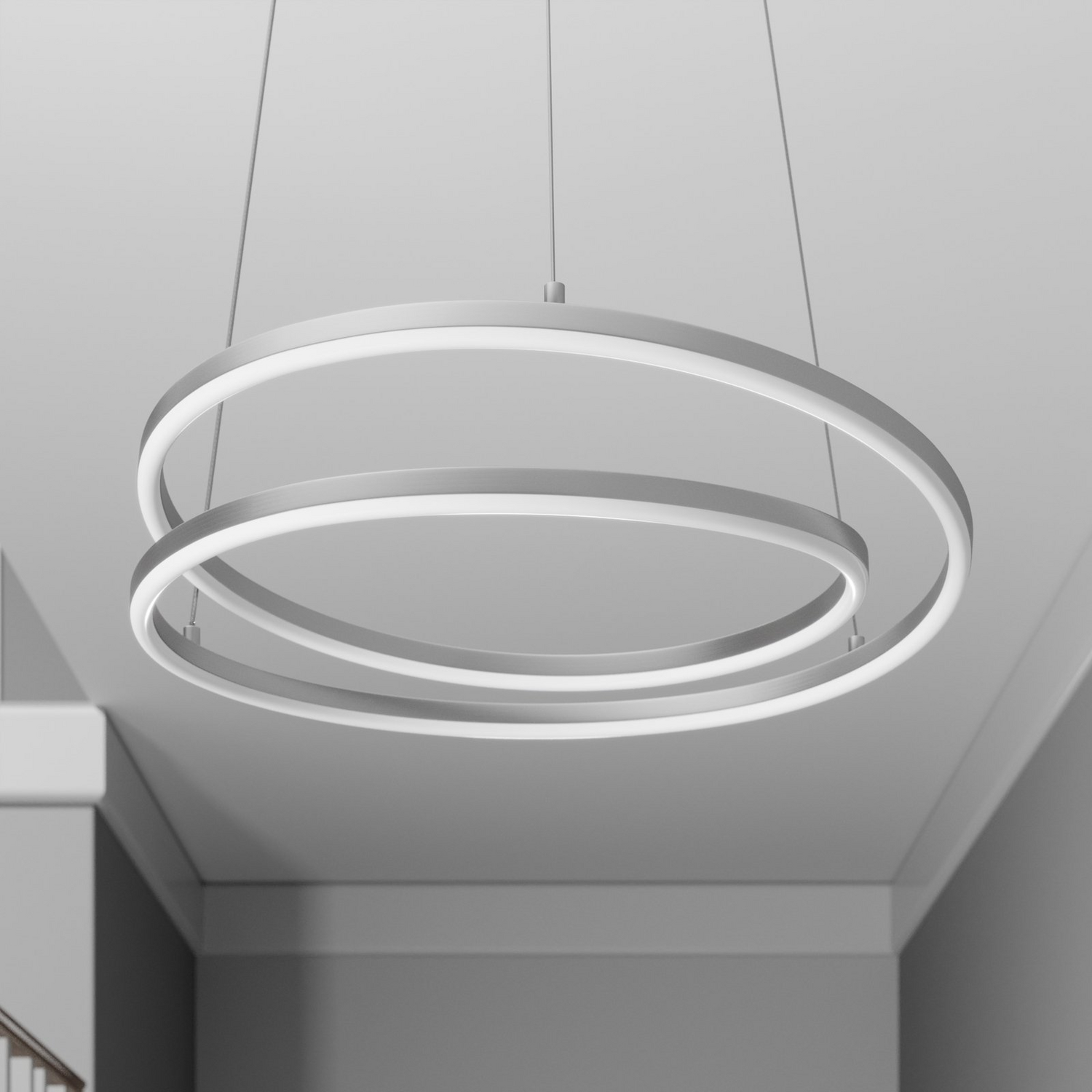 B-Ware Lindby Davian Led Hängeleuchte Hängeleuchte Deckenlampe Lampe 37 W Dimmbar Nickel