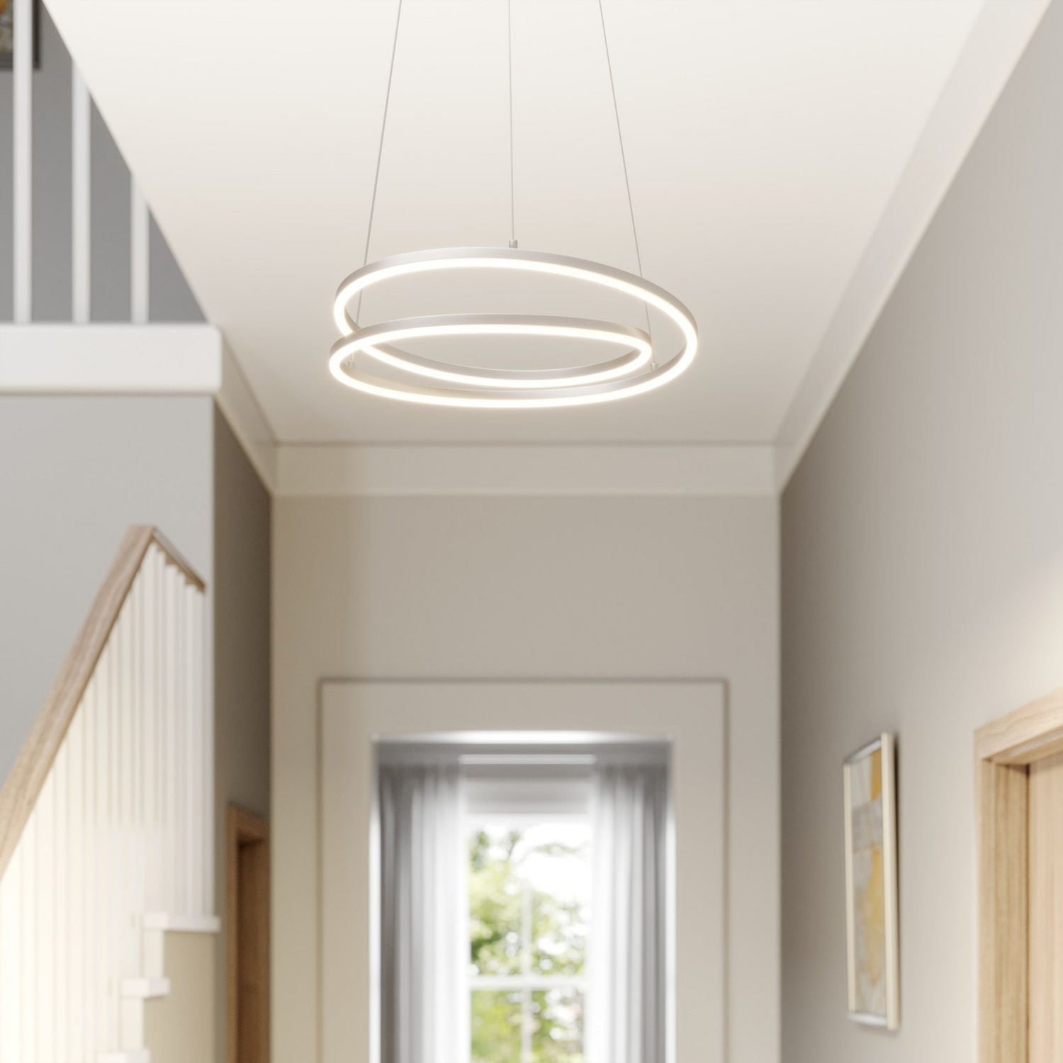 B-Ware Lindby Davian Led Hängeleuchte Hängeleuchte Deckenlampe Lampe 37 W Dimmbar Nickel