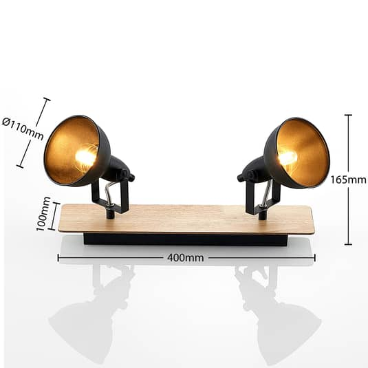 B-Ware Lindby Aylis Deckenlampe Deckenlampe Lampe Leuchte Deckenstrahler Schwarz Holz