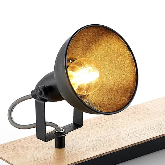B-Ware Lindby Aylis Deckenlampe Deckenlampe Lampe Leuchte Deckenstrahler Schwarz Holz