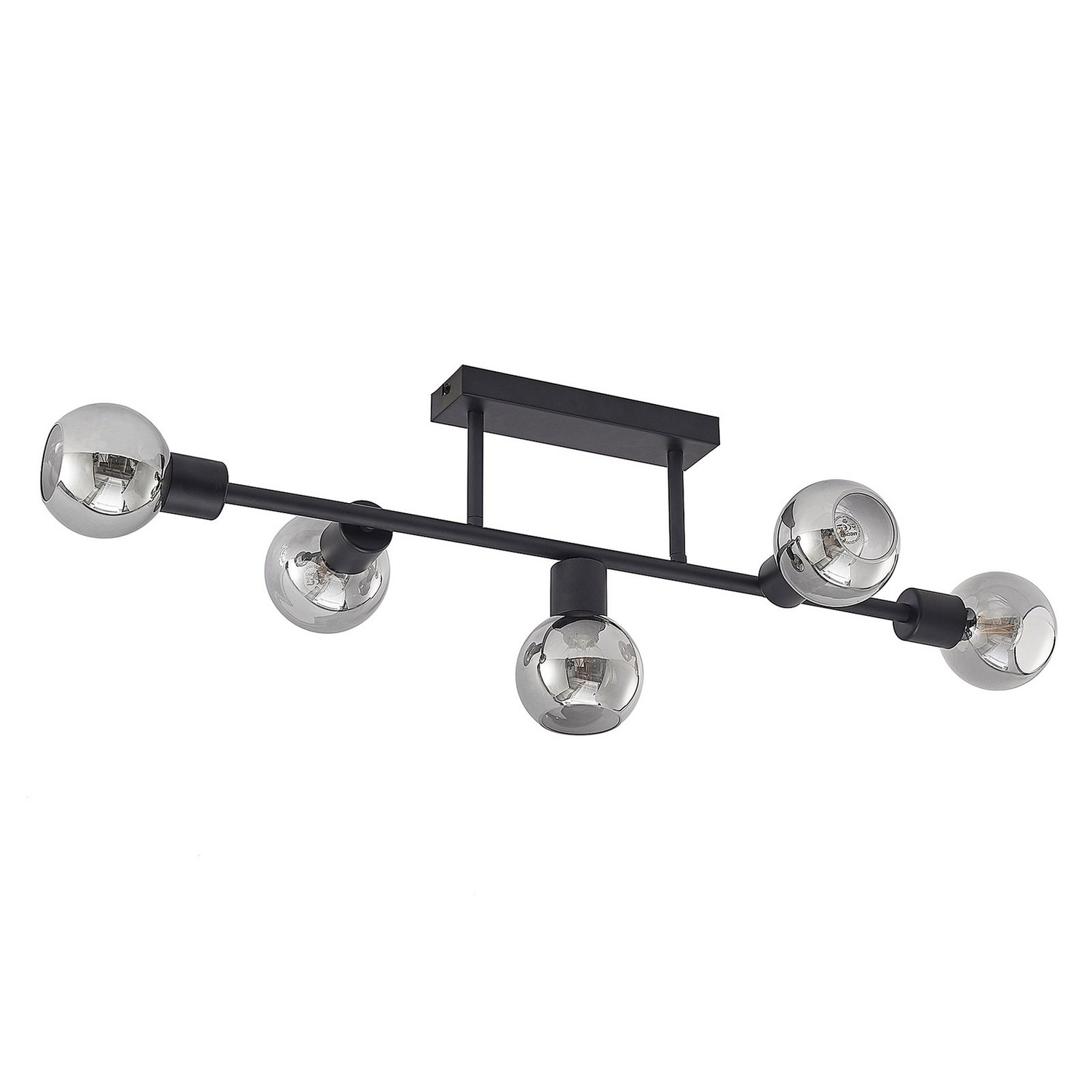 B-Ware Lindby Deckenlampe Deckenleuchte Biscala Schwarz Glas Kugel Wohnzimmer Flur754 - 4251911719987