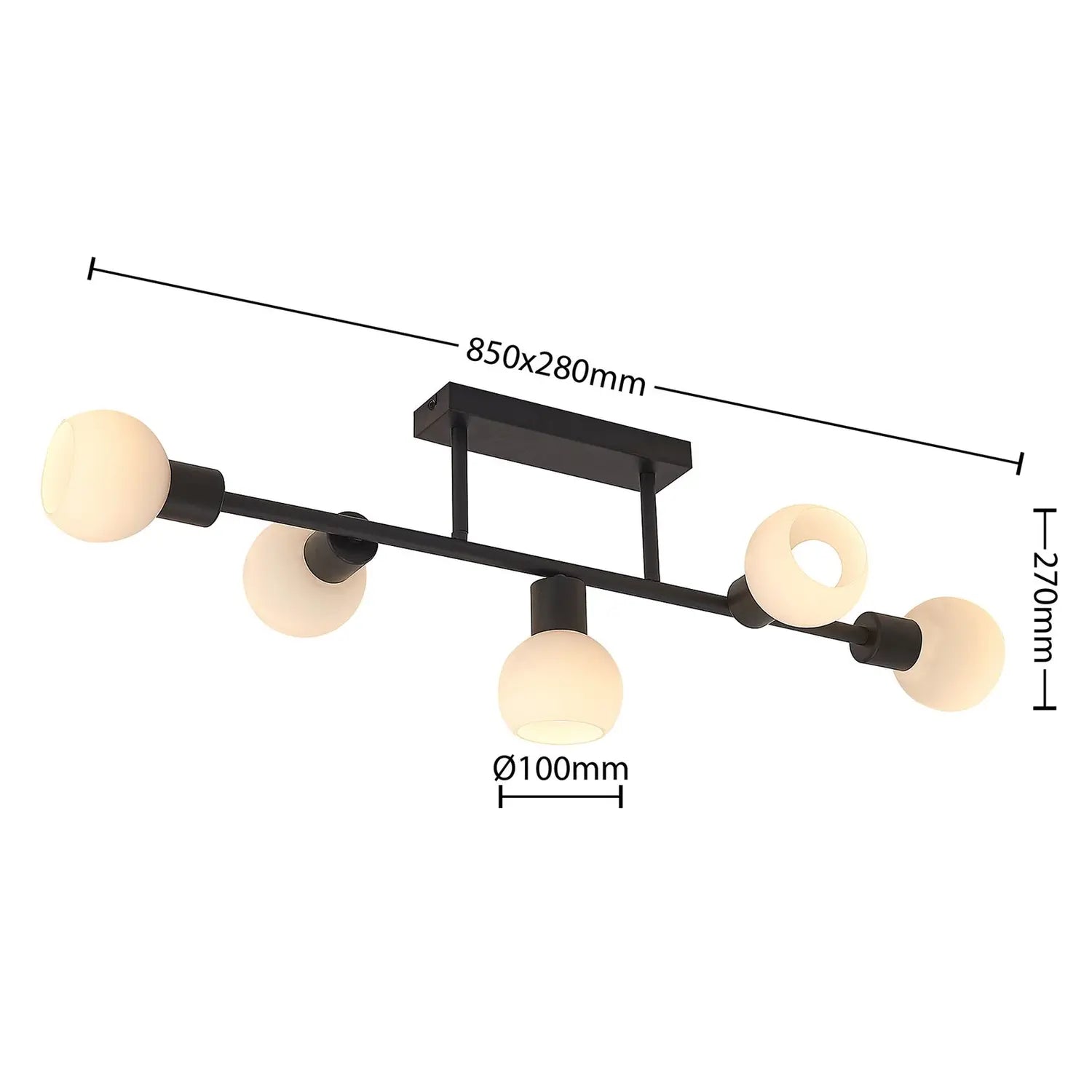 B-Ware Lindby Deckenleuchte Deckenlampe Biscala Led Schwarz Opalweiß Matt Glas Stahl650 - 4251911719871