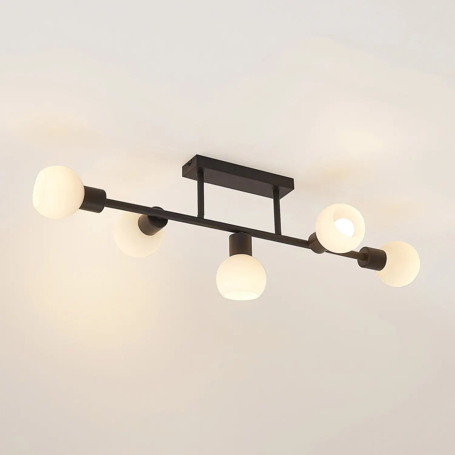 B-Ware Lindby Deckenleuchte Deckenlampe Biscala Led Schwarz Opalweiß Matt Glas Stahl650 - 4251911719871