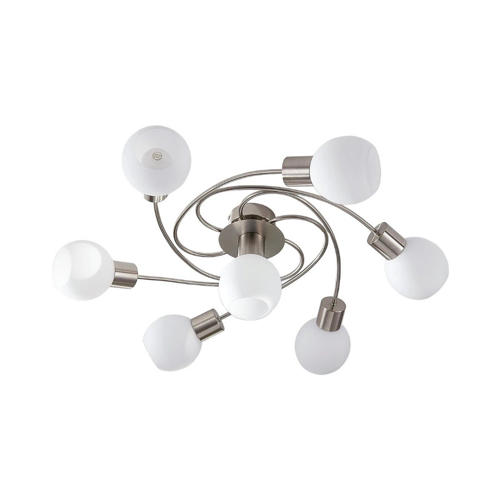 Lindby Deckenlampe Leuchte Ciala 7-flammig nickelfarben Glas E14 - 9621010