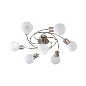 B-Ware Lindby Deckenlampe Leuchte Ciala 7-flammig nickelfarben Glas E14