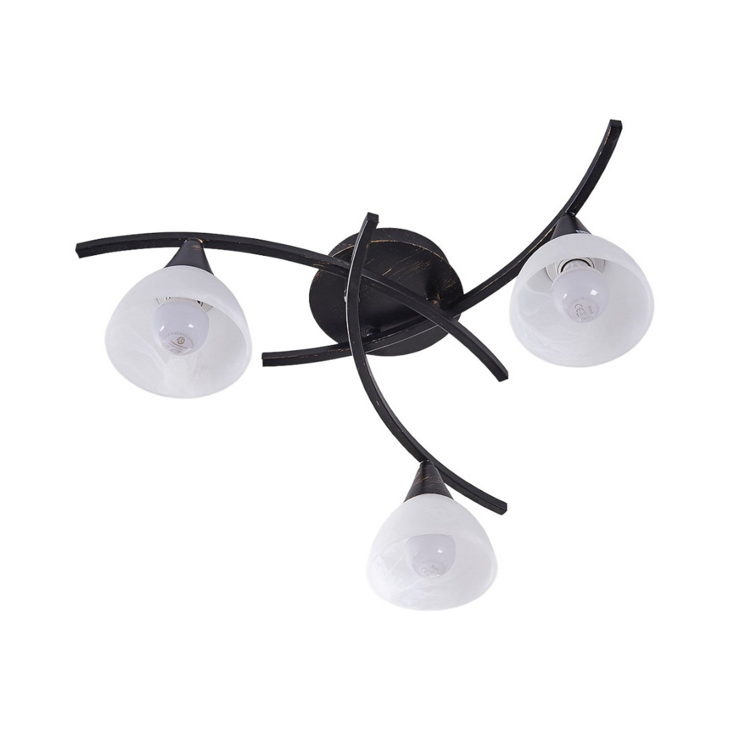 Lindby Deckenlampe Della Hängeleuchte Lampe Leuchte Dreiflammig E14 Schwarz Gold B-Ware - 4251096521948