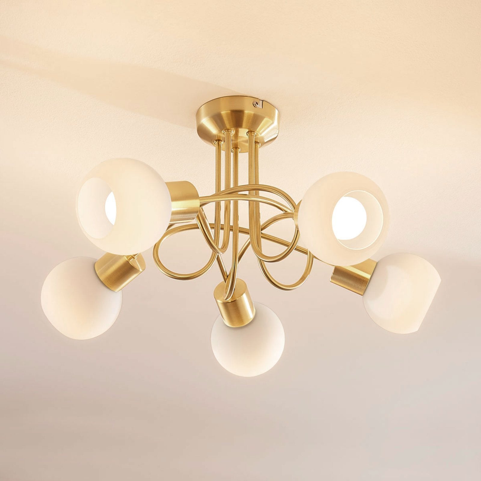 Lindby Deckenlampe Deckenlampe Lampe Leuchte Elaina 5-fl, messing mit Abstand380 - 4251096542103