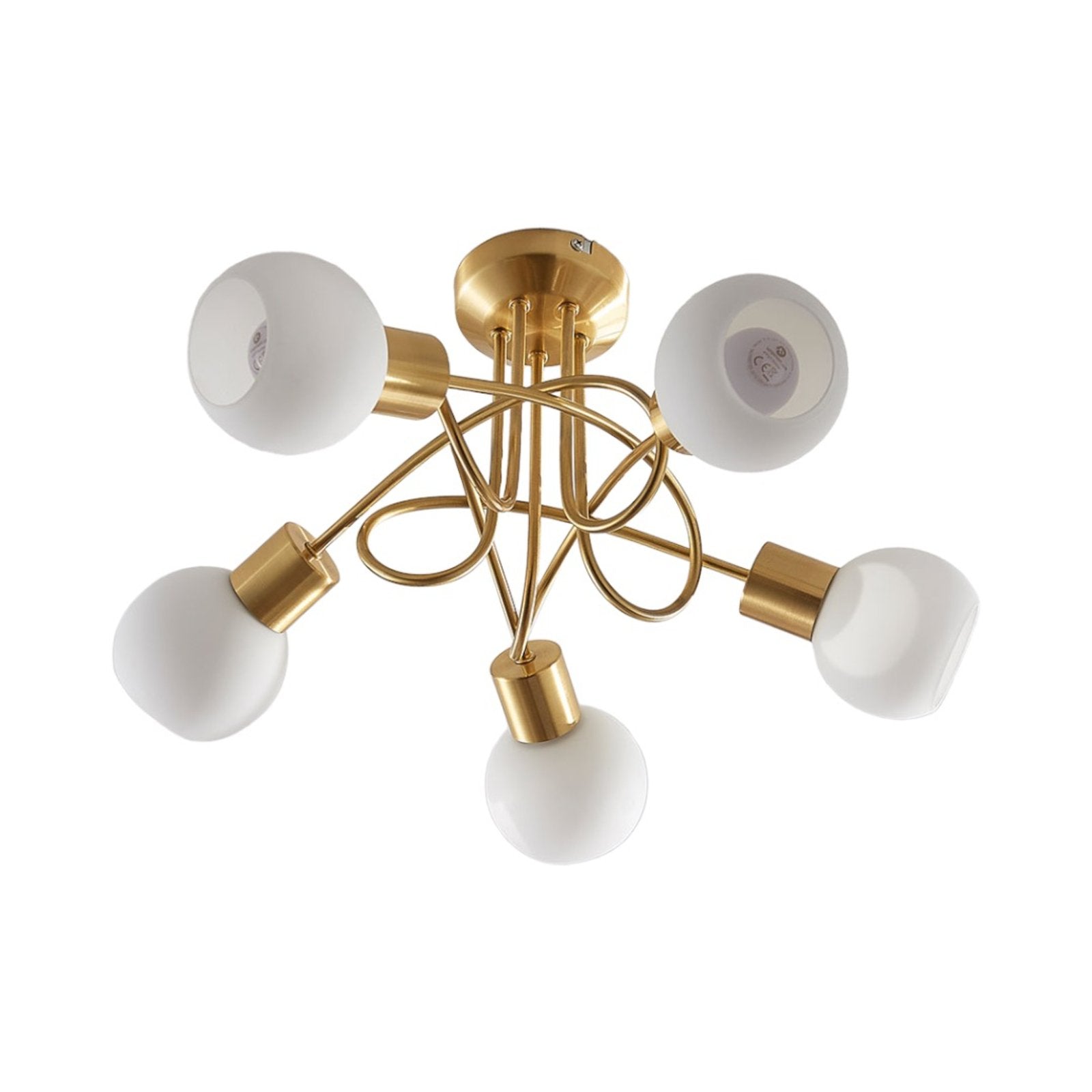 Lindby Deckenlampe Deckenlampe Lampe Leuchte Elaina 5-fl, messing mit Abstand380 - 4251096542103