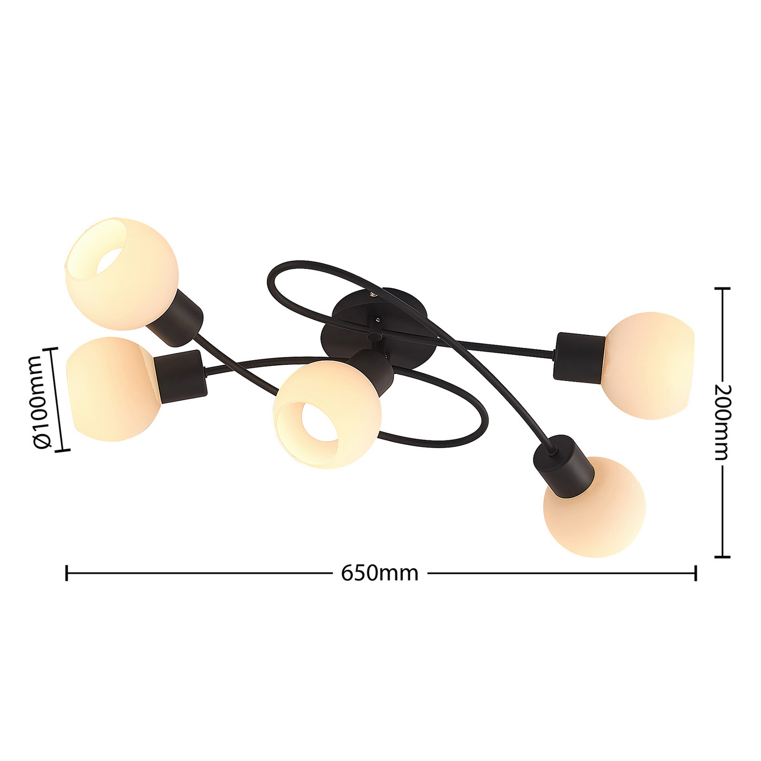 Lampe de plafond Lindby Elaina de qualité B, luminaire, suspension, culot E14