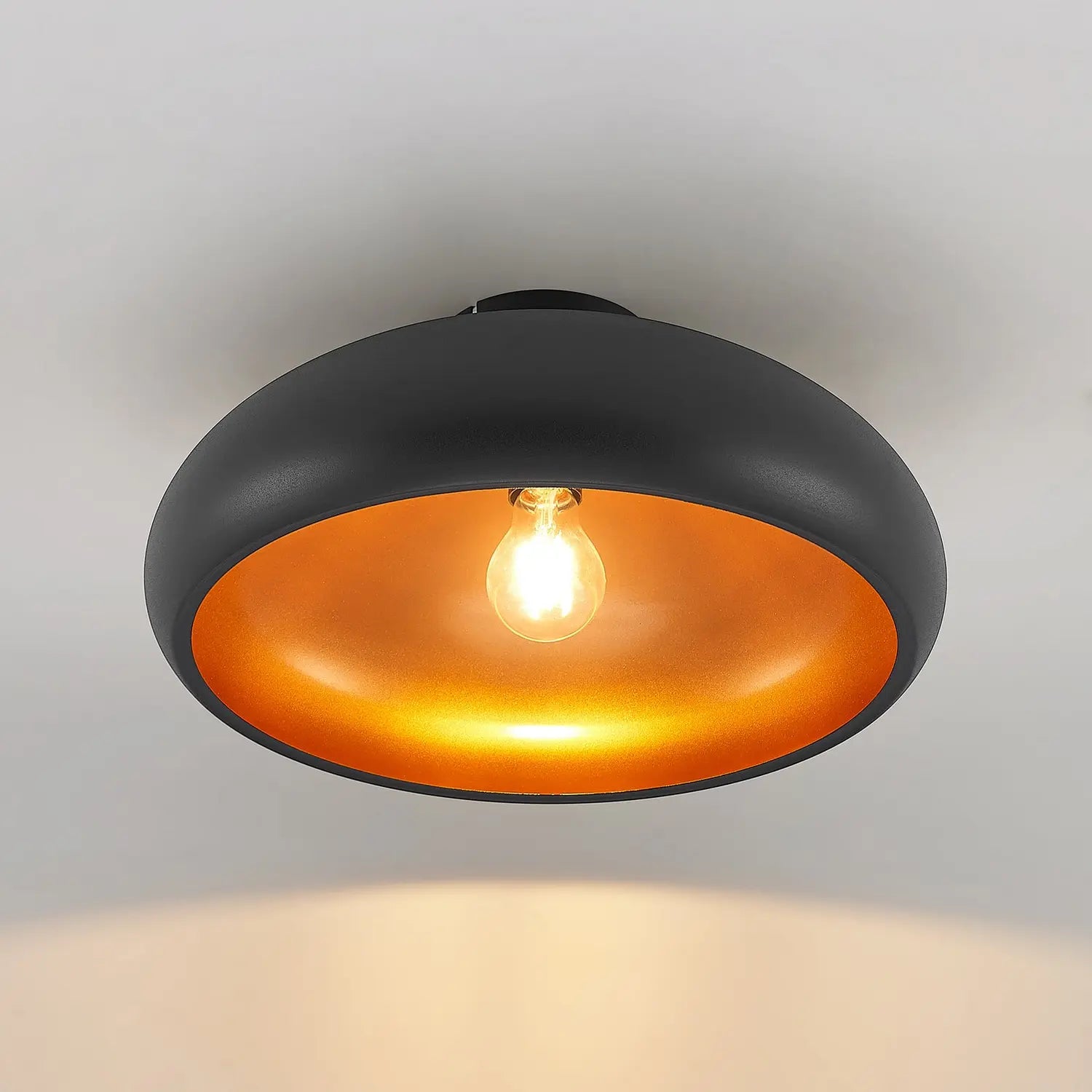 B-Ware Lindby Metall Deckenlampe Gerwina Deckenlampe Lampe Leuchte E27 Schwarz Gold