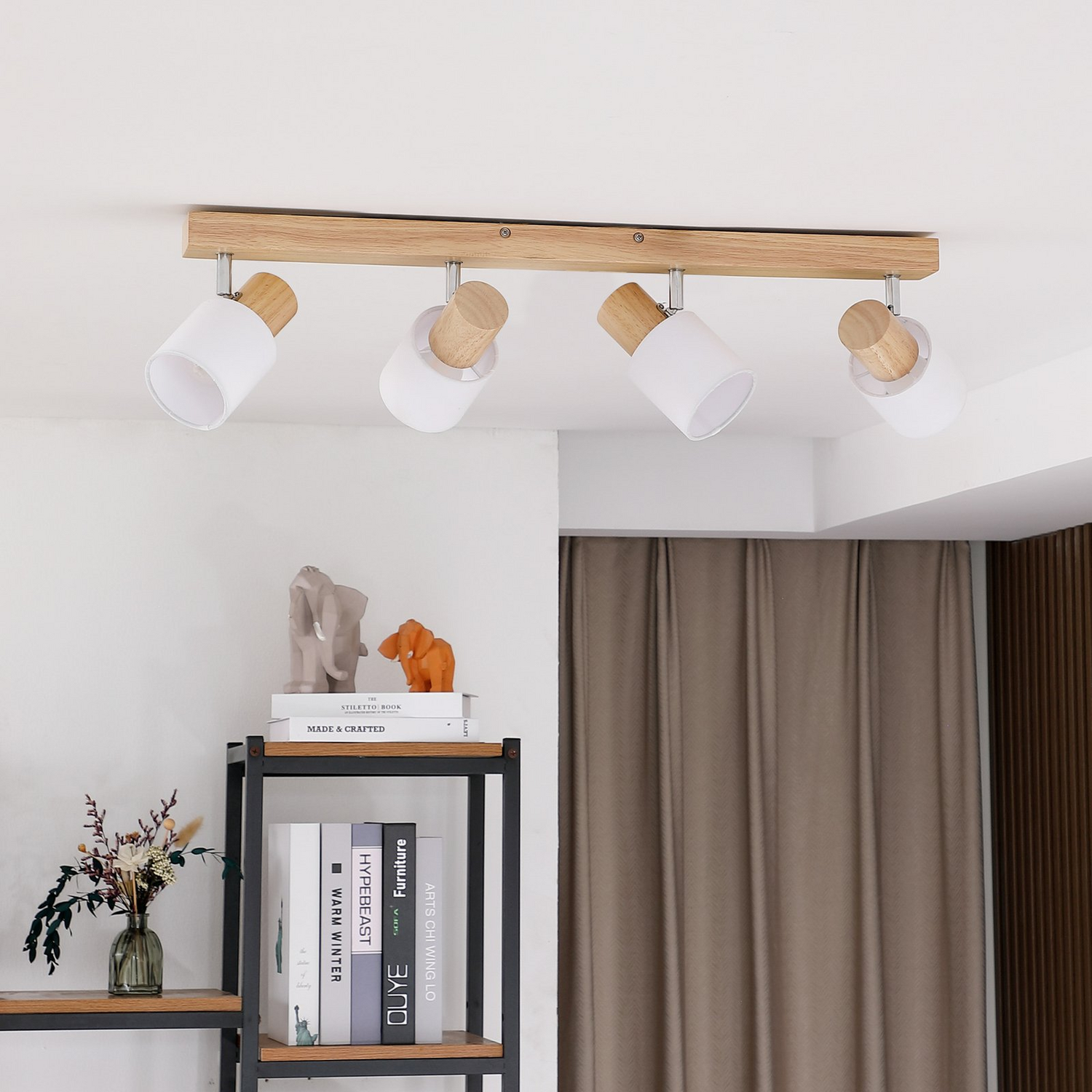 Plafonnier Lindby Wanessa de catégorie B, suspension, lampe à quatre lumières, E14, W941 