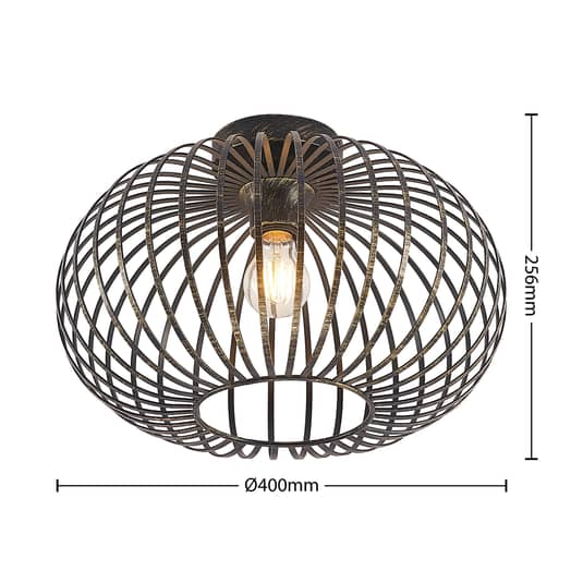 B-Ware Lindby Rosalea Deckenlampe Messing Schwarz Lampe Leuchte Stahl E27 Siehe Text - 4251911729283