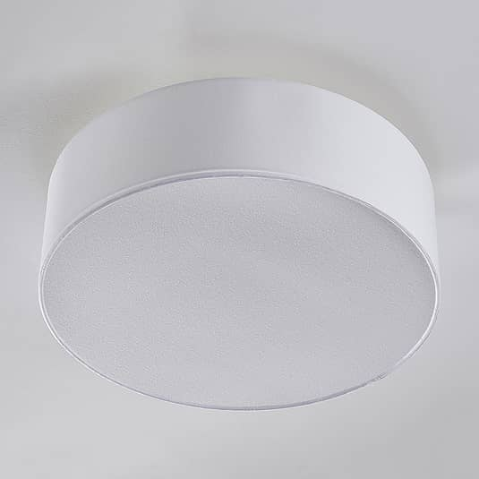 B-Ware Lindby Deckenlampe Sebatin 40 Cm Weiß Rund Deckenlampe Lampe Leuchte Stoff E27 - 8502193006222