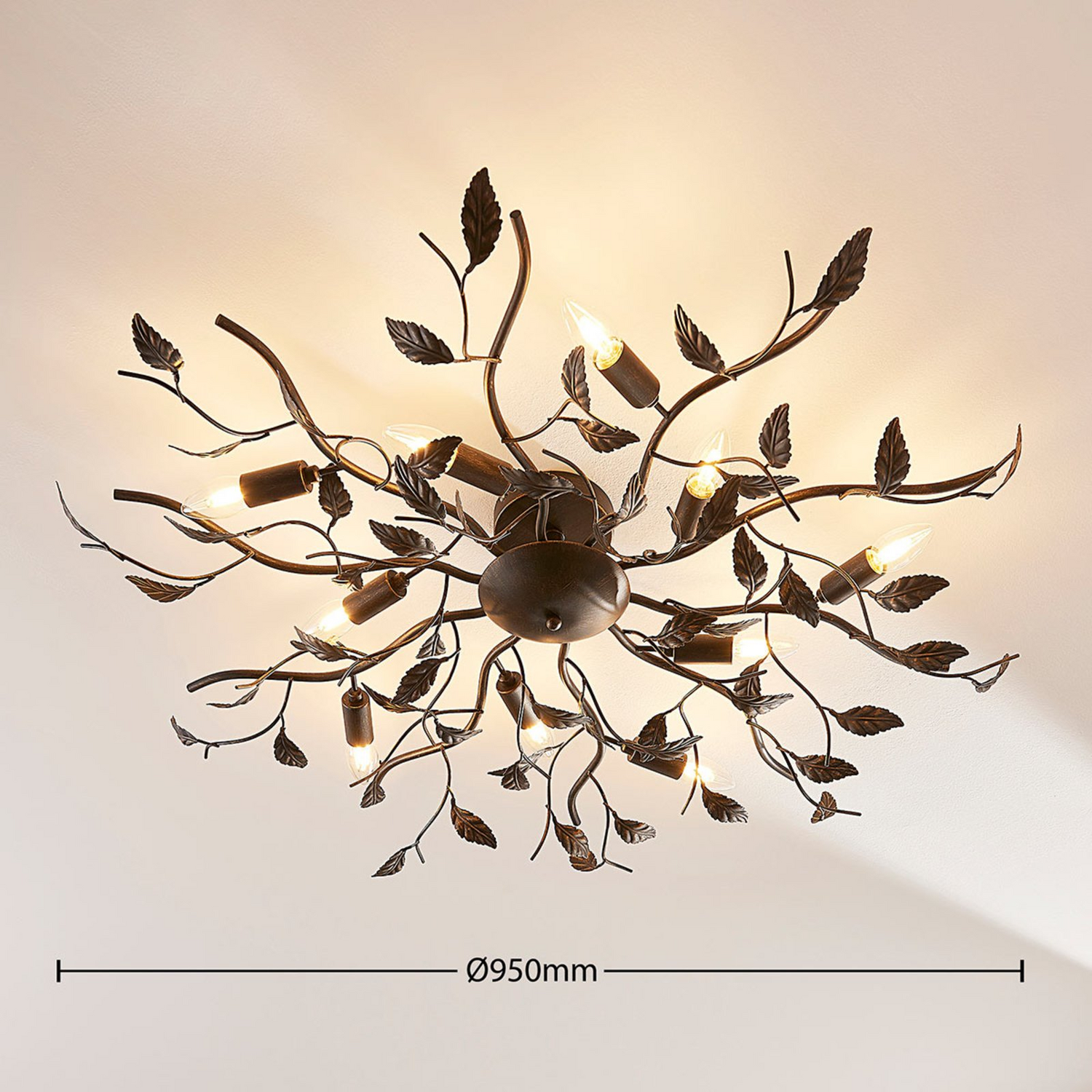 B-Ware Lindby Deckenlampe Yos Wohnzimmerleuchte Deckenlampe Deckenlicht E14 Schwarz