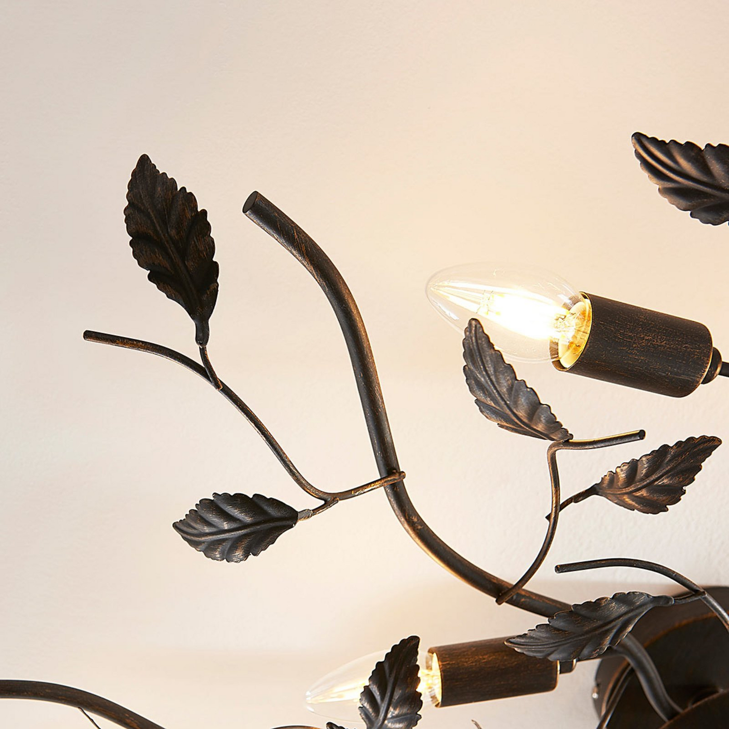 B-Ware Lindby Deckenlampe Yos Wohnzimmerleuchte Deckenlampe Deckenlicht E14 Schwarz