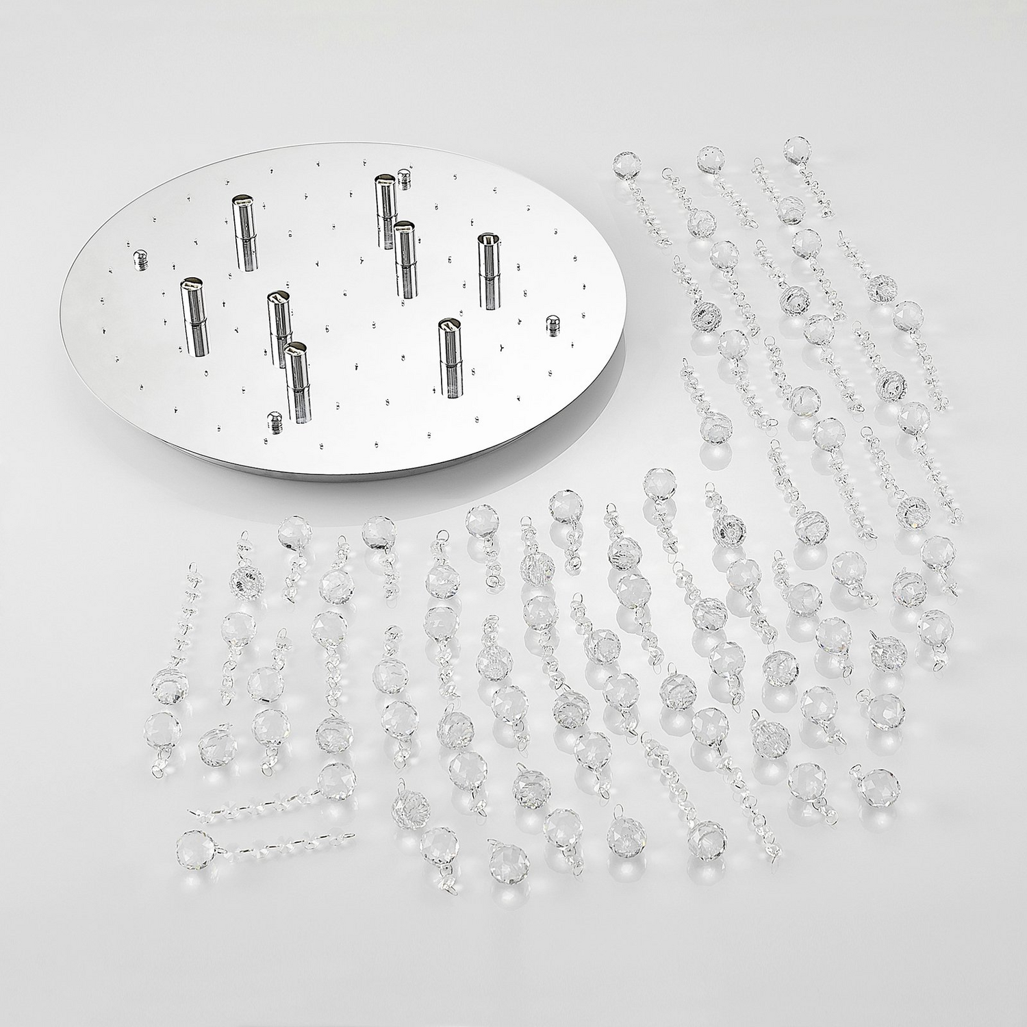 B-Ware Lindby Deckenleuchte Lampe Kristall G9 Antonino ø 55 Cm 8 Flg