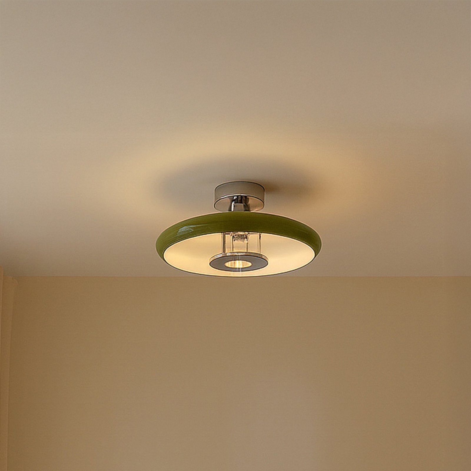 Lindby Deckenleuchte Lampe Beleuchtung Branford Retro Ø 35 cm grün Metall - 4255830903410