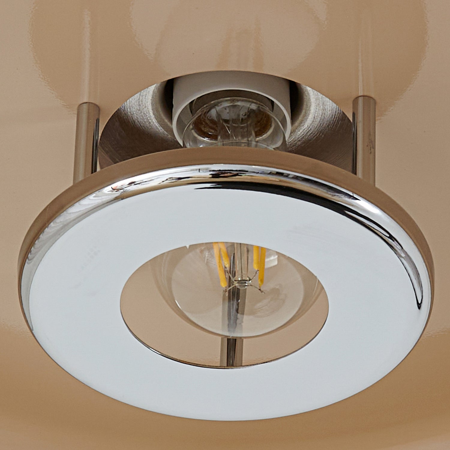 B-Ware Lindby Deckenleuchte Branford Deckenlampe Leuchte E27 Retro Beige Metall ø 35 Cm