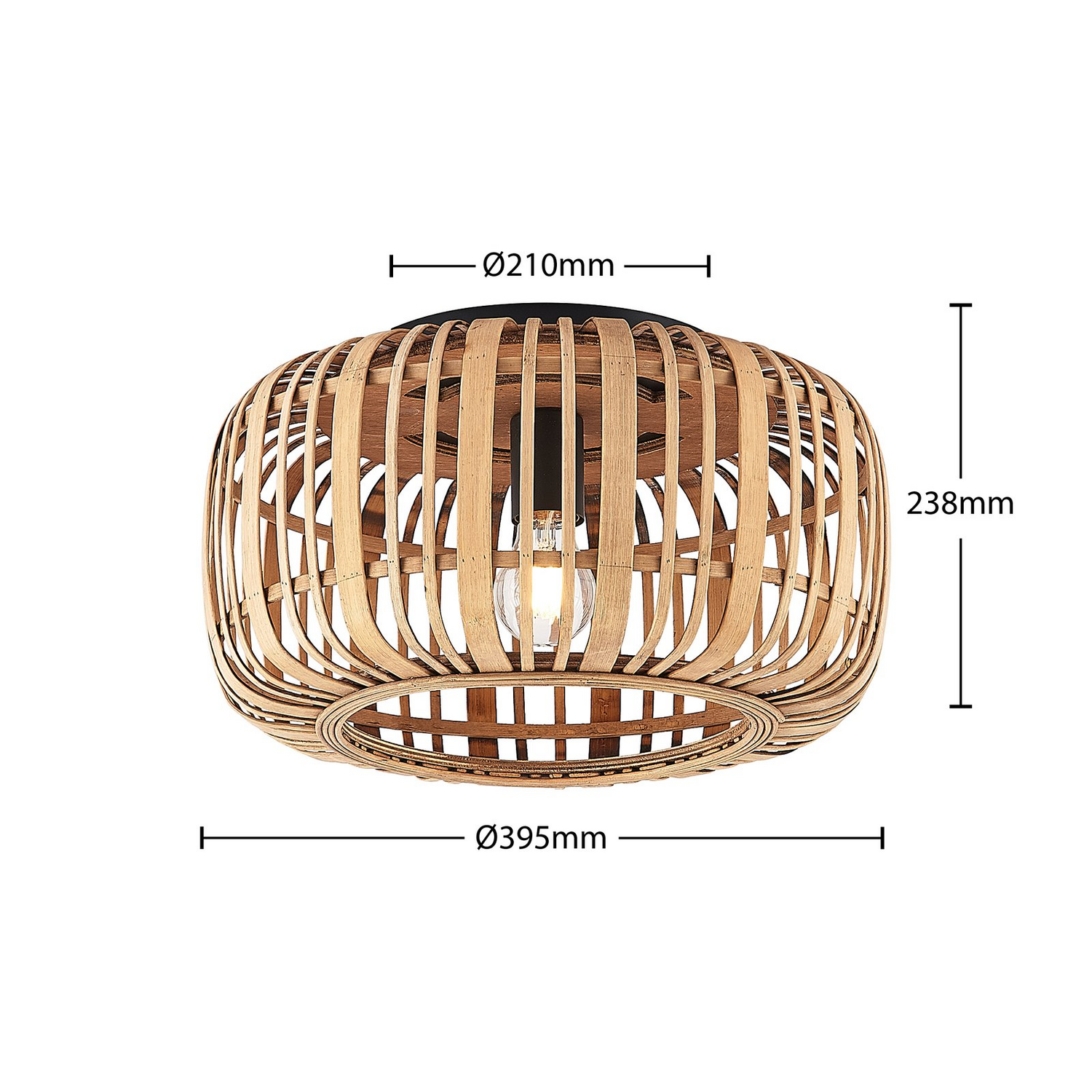 B-Ware Lindby Canyana Deckenlampe Deckenleuchte Lampe Leuchte Aus Rattanschirm Natur    - 4251096596595